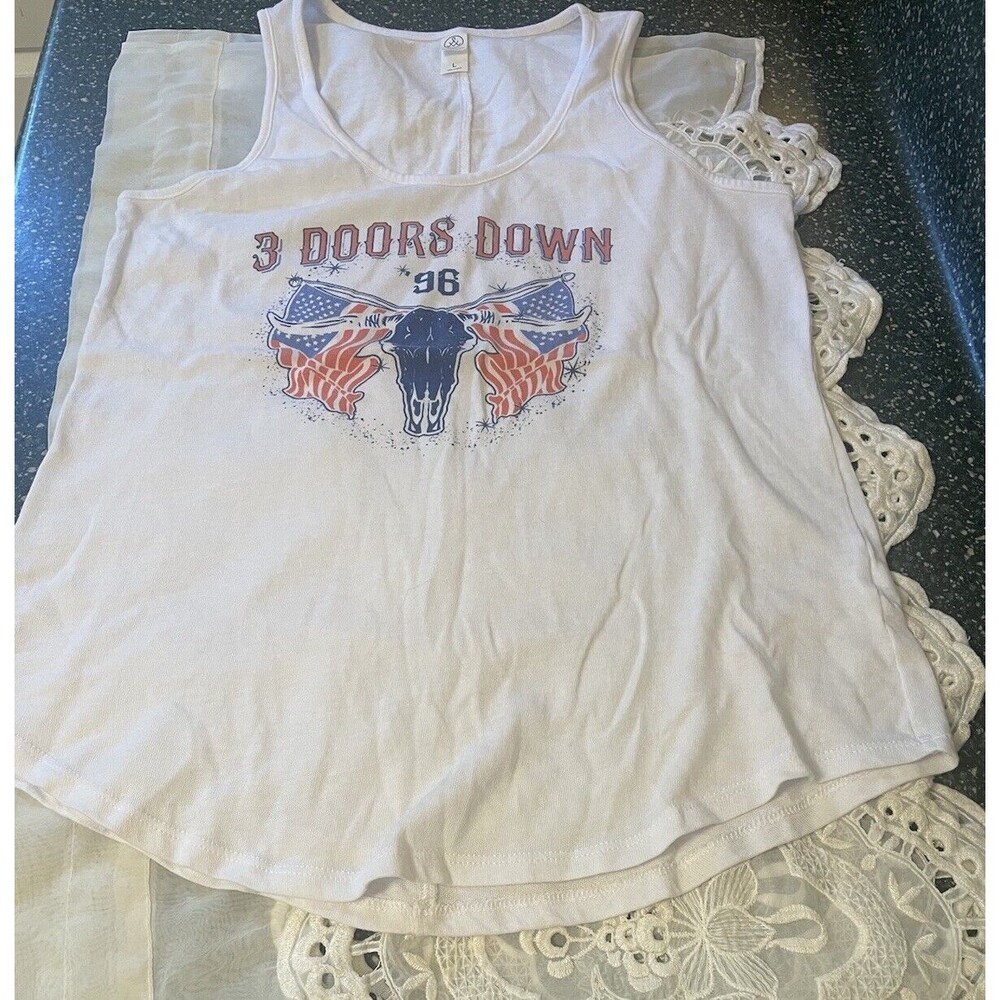 SOLD 3 Doors Down Racerback Tank Top Size Large Band Tee Concert Y2K 2000s